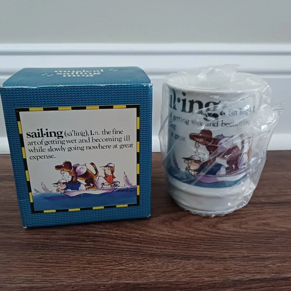 Vintage Enesco Sailing‎ Musical Coffee Cup Mug New in Box